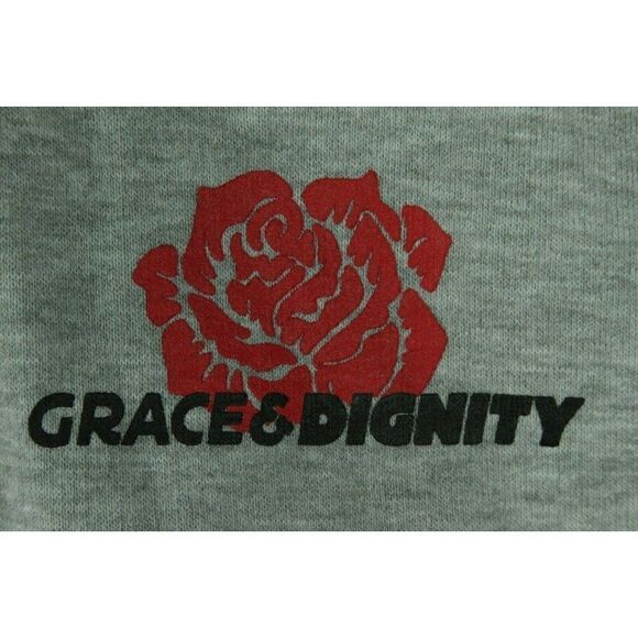 Divided by H&M Hoodie Sweatshirt Jacket Full Zip GRACE & DIGNITY Gray Womens L - Picture 3 of 7